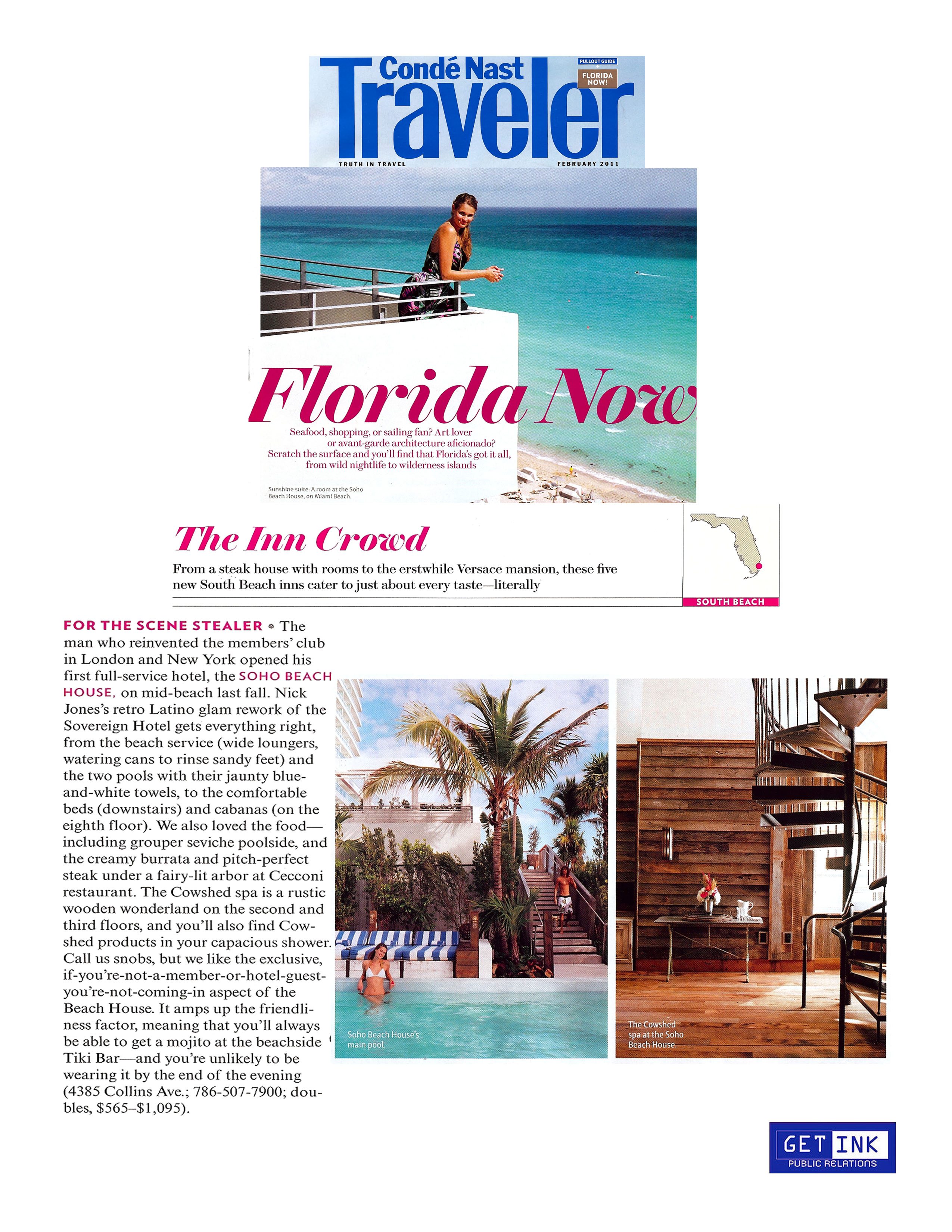 Soho Beach House Miami Beach in CondeNast Traveler - Get Ink PR