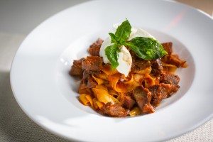 Short Rib Pappardelle with bufala mozzerella